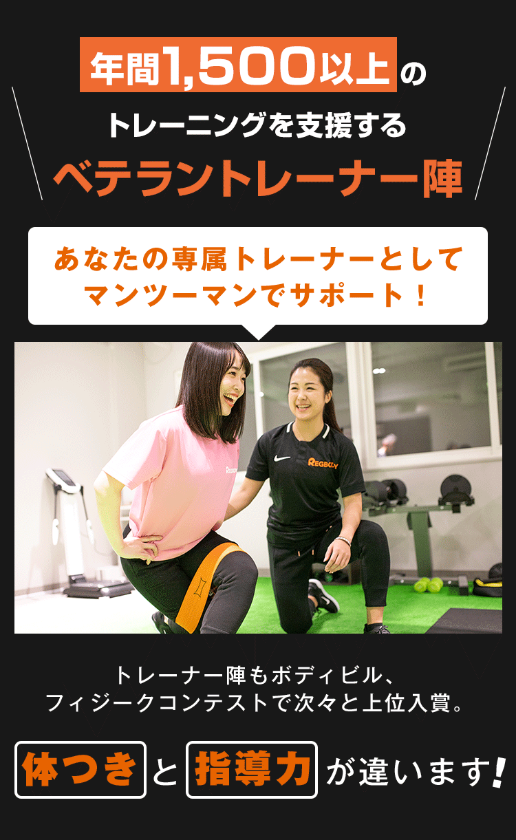 年間1,500以上のトレーニングを支援するベテラントレーナー陣
